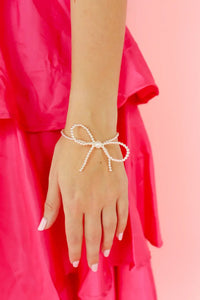 Silver Bow Bracelet : Standard 6.75 inch | Beaded Blondes