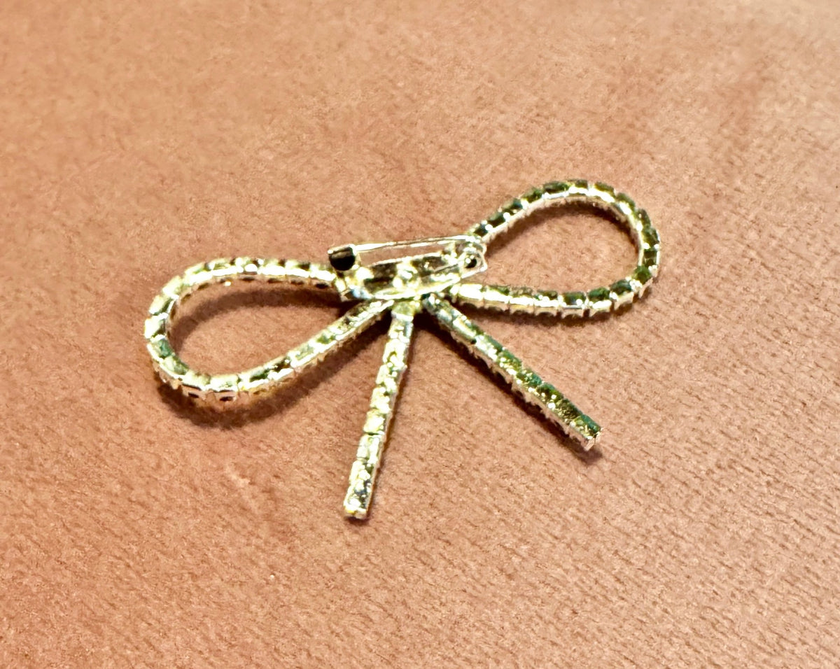 Silver Rhinestone Bow Pin/Brooch | Sissy Boutique