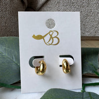Small 14K Gold Plated Hinged Thick Hoop Earrings | Kym Imports