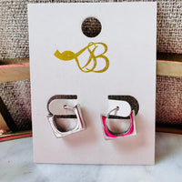 Small 925 Silver Hinged Thick Square Hoop Earrings | Kym Imports