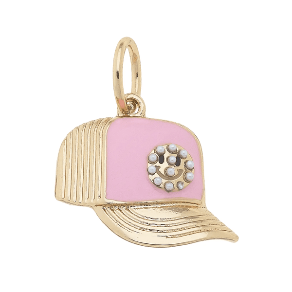 Smiley Face Trucker Hat Charm in Light Pink | Canvas Style