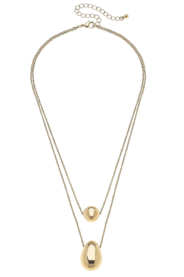 Sonnie 2-Row Layered Icon Necklace in Shiny Gold | Canvas Style