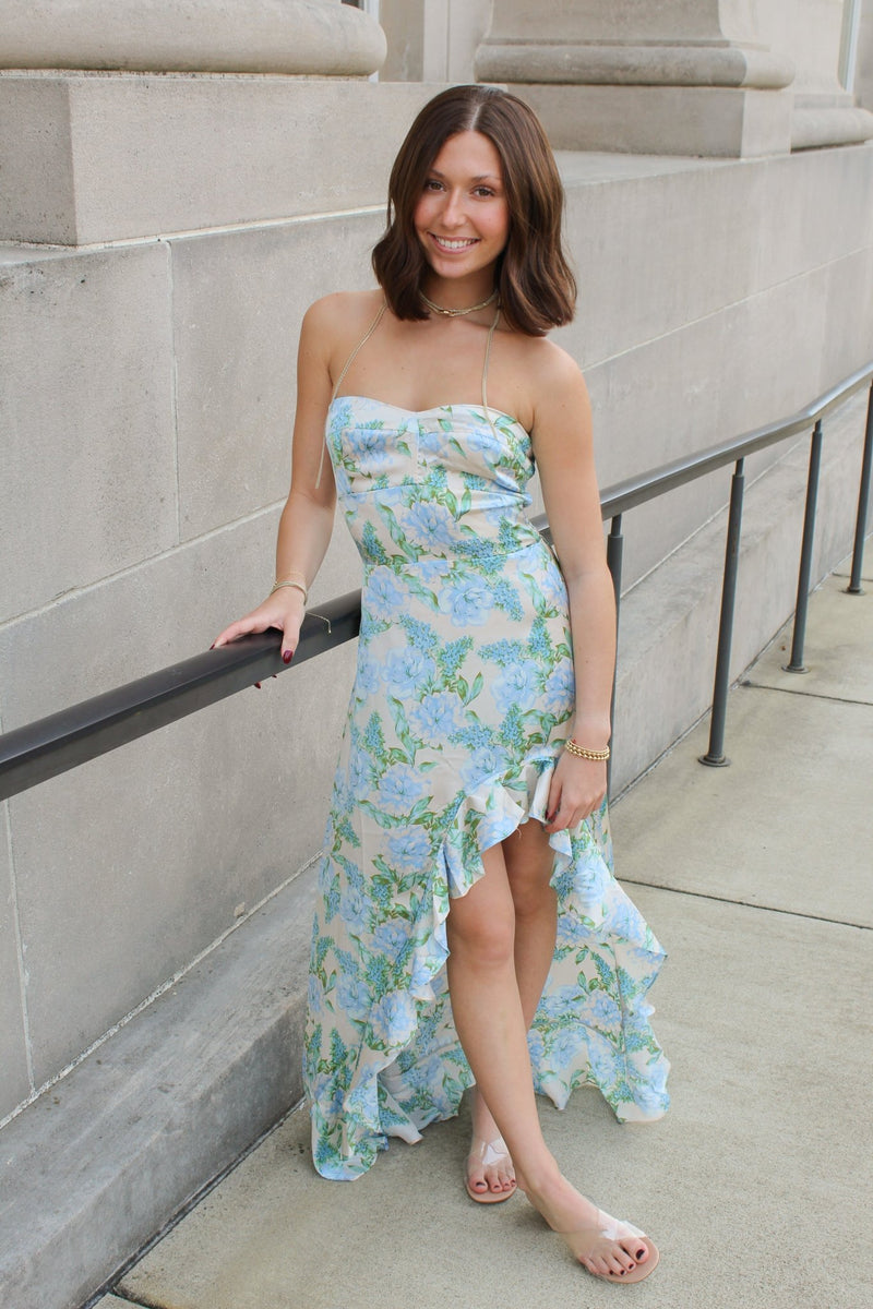strapless asymmetrical ruffled dress Strapless Gown With Asymmetrical Ruffle and High Low Hem 39265