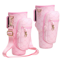 Striped Bow Pattern Tumbler Carrier Holder Bag | Sensibling Corp.