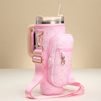 Striped Bow Pattern Tumbler Carrier Holder Bag | Sensibling Corp.