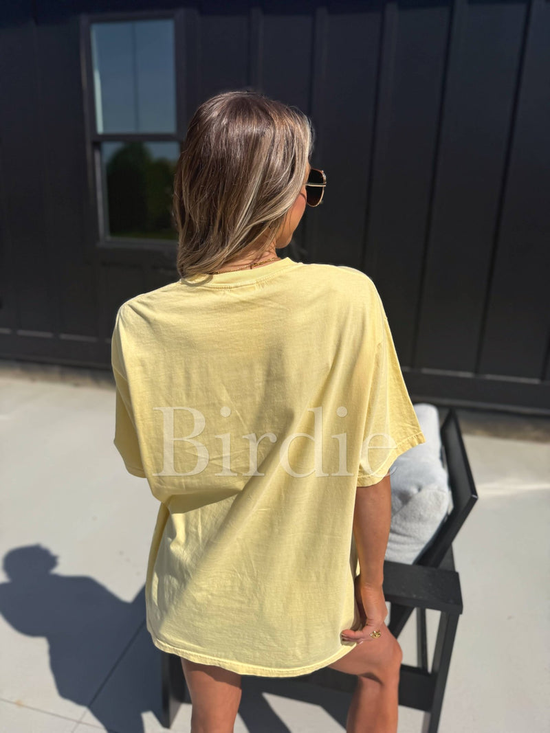 Striped MAMA Graphic Tee on Butter Yellow