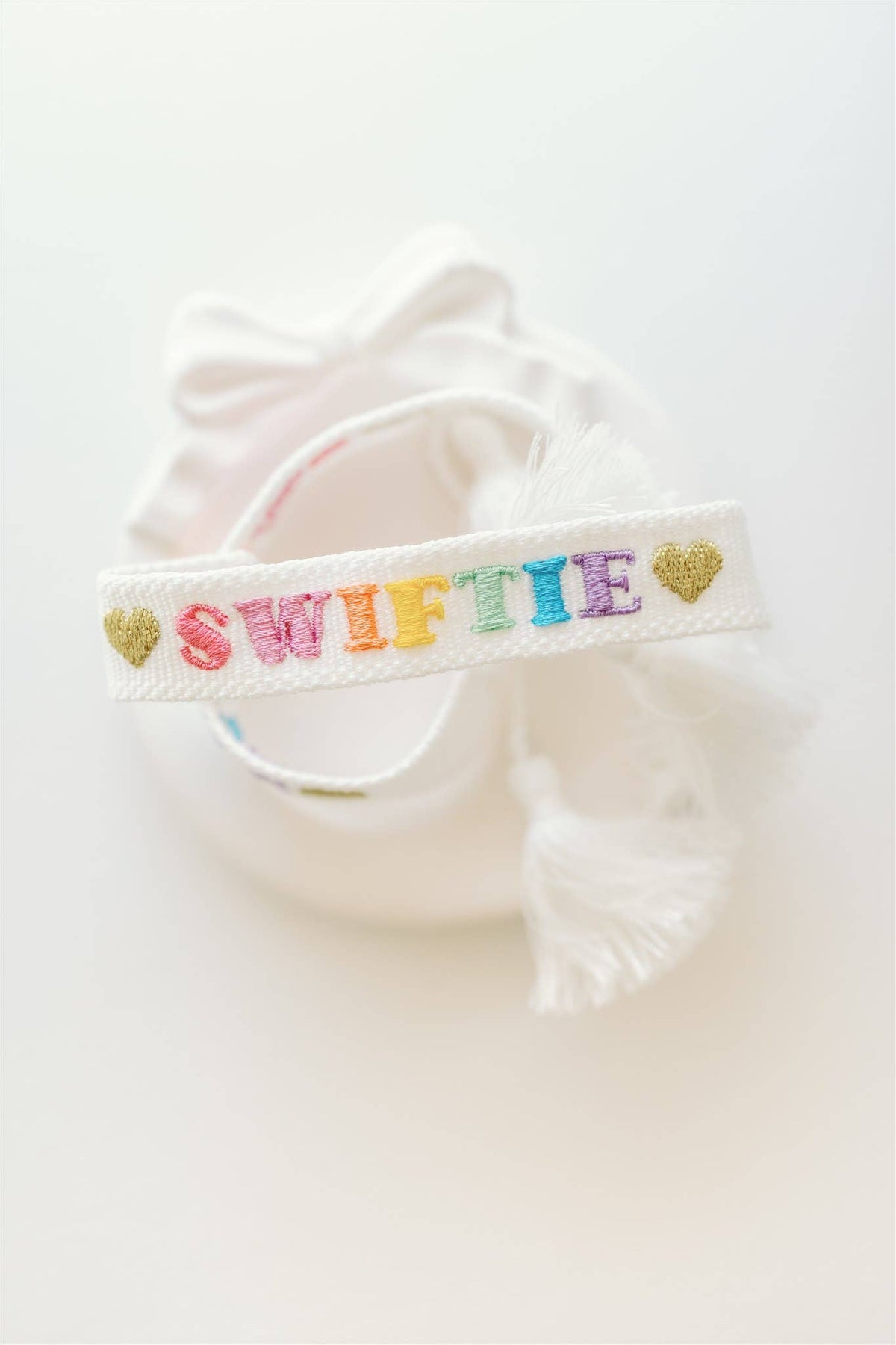 Taylor Swift - Rainbow Swiftie Woven Bracelet | Gracefully Made Art
