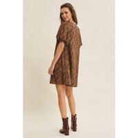 TEXTURED FLORAL MINI A-LINE DRESS WITH BUBBLE SLEEVES | in february