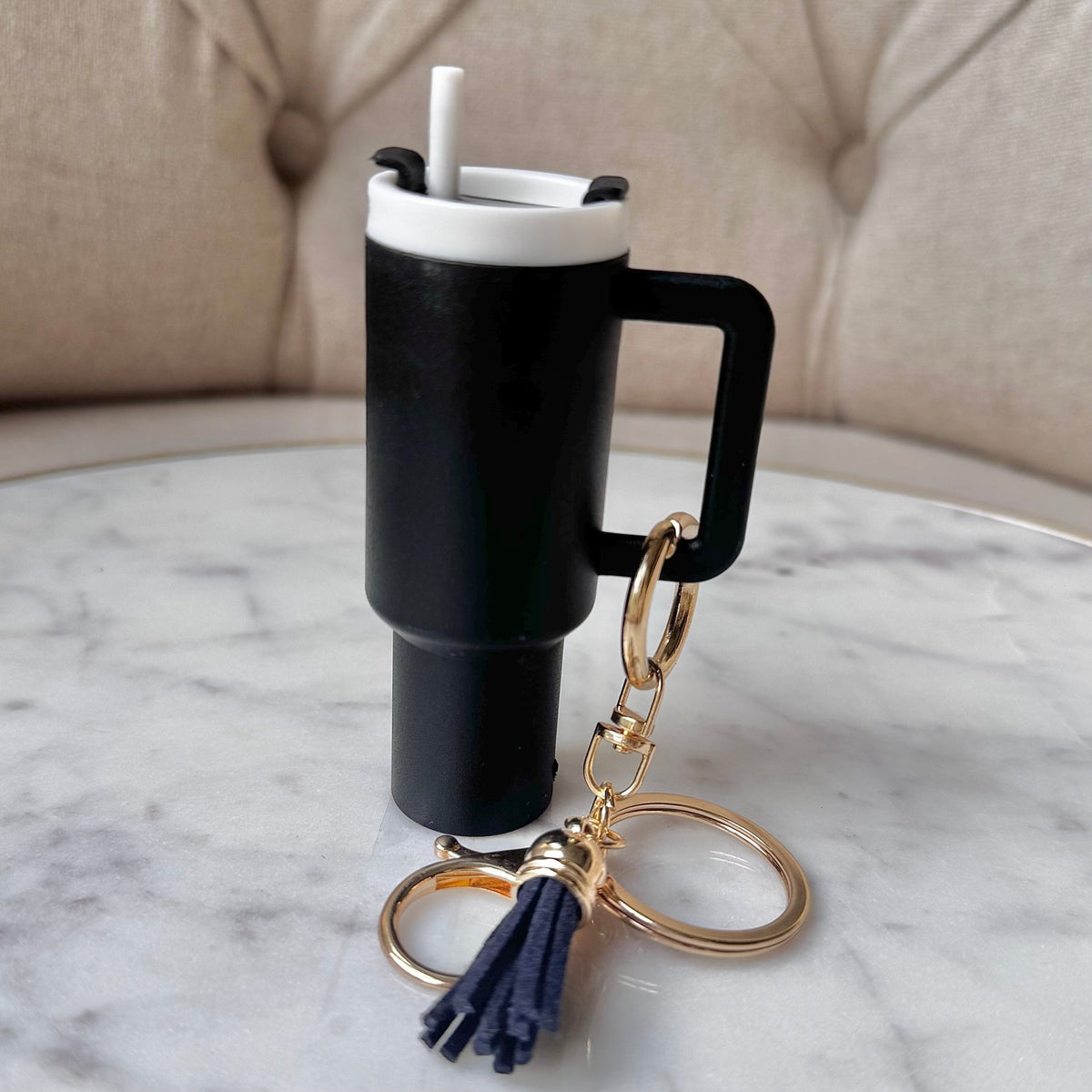 Tumbler Keychain/Keyring with Tassel and Removable Lid (in Assorted Colors) | Kym Imports
