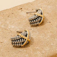 Two Tone X Wide Layered Hoop Earrings | Anarchy Street