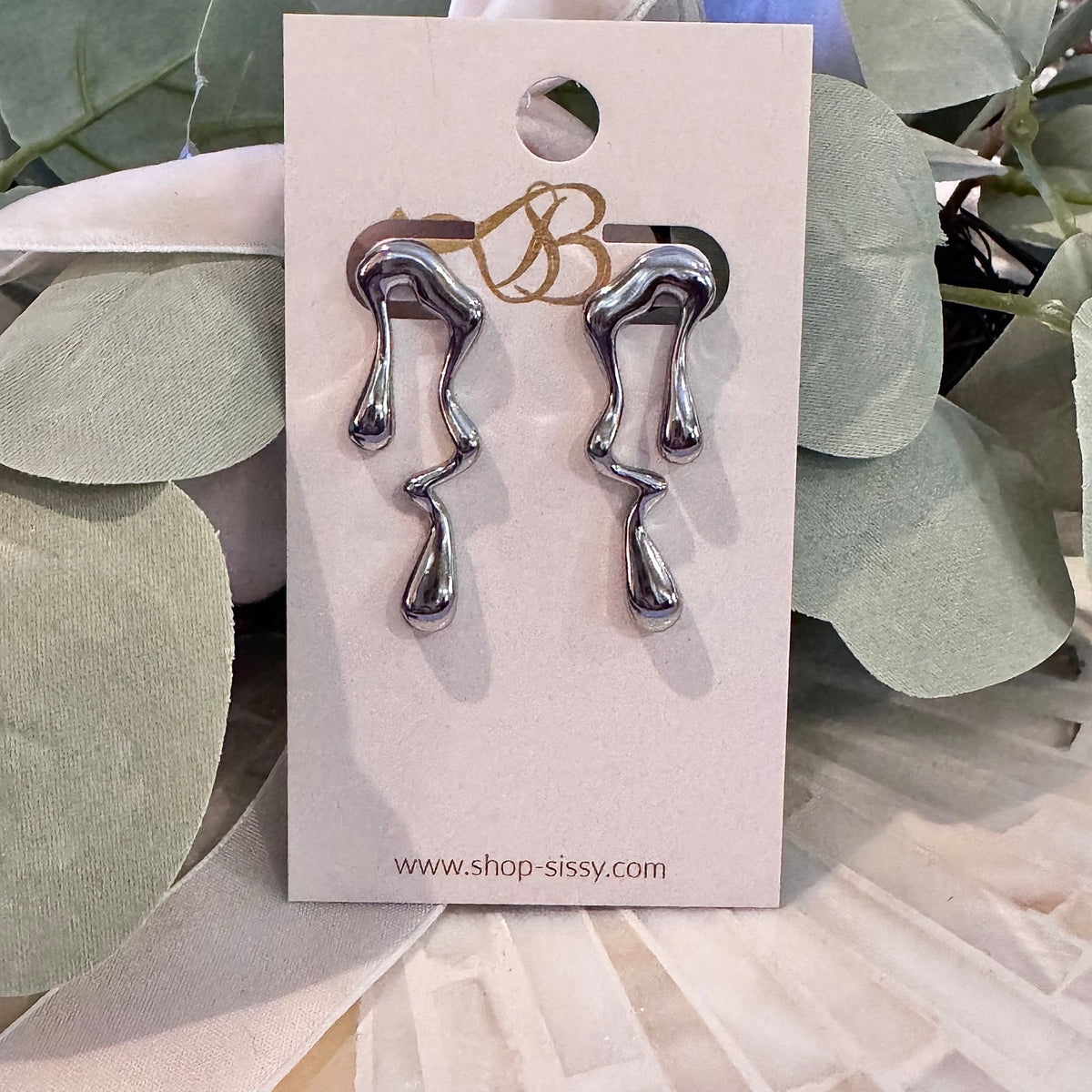 White Gold Dipped Drip Earrings | Sissy Boutique