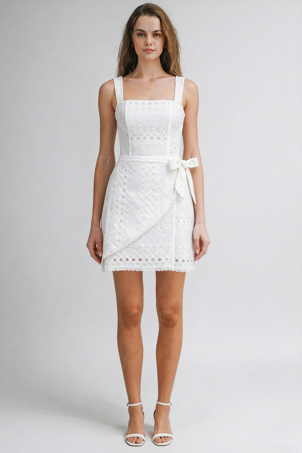 white wrap lace dress Wrap Dress in White Lace