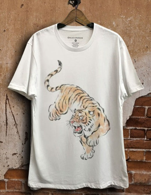 TIGER WHITE GRAPHIC BOYFRIEND TEE-Sissy Boutique-Sissy Boutique