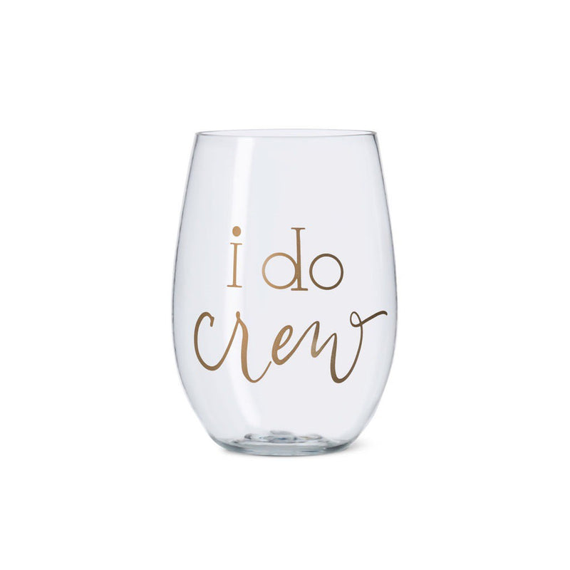 16 oz. I Do Crew Plastic Stemless Wine Cup Sissy Boutique