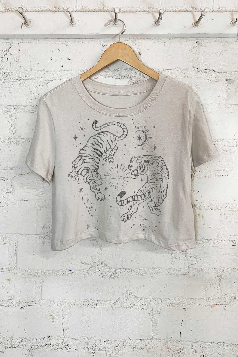 Tigers Ivory Crop Top Graphic Tee Sissy Boutique