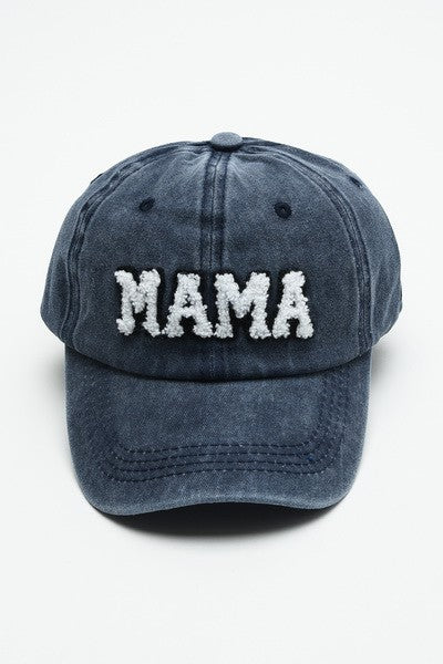 MAMA Chenille Patch Cap - Navy Blue Sissy Boutique