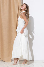 Off White Halter Maxi Dress-Sissy Boutique-Sissy Boutique