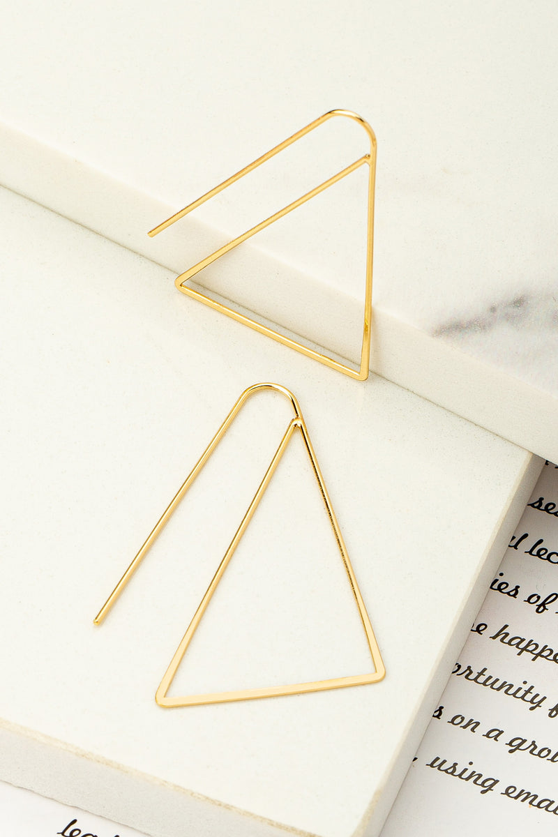 GOLD TRIANGLE HOOP EARRINGS-Sissy Boutique-Sissy Boutique