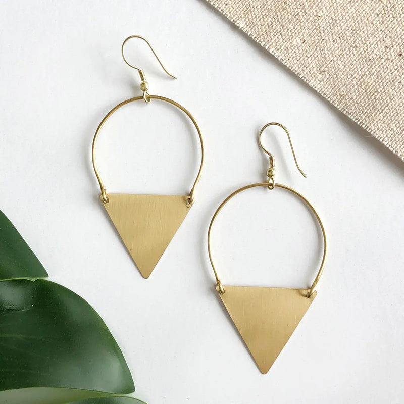 PEAKED GEOMETRIC SPHERE GOLD EARRINGS-Sissy Boutique-Sissy Boutique