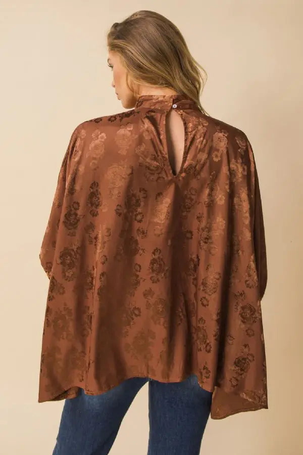 Brown Jacquard Oversized Tunic/Top Sissy Boutique