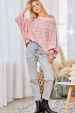Oversized Dolman Sleeves Mauve Sweater Andrée by Unit