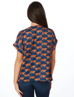 AUBURN TIGERS ROLLED CUFF SHORT SLEEVE TOP - STEWART SIMMONS-Stewart Simmons-Sissy Boutique