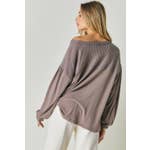 Taupe Round Neck Long Sleeve Top Sissy Boutique