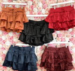 Red Ruffled Tiered Skort Sissy Boutique