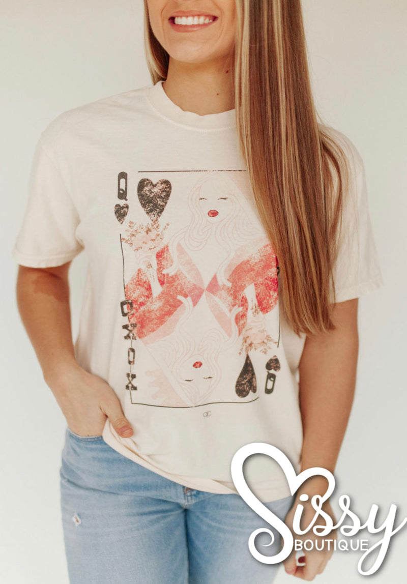 QUEEN OF HEARTS GRAPHIC TEE-Sissy Boutique-Sissy Boutique