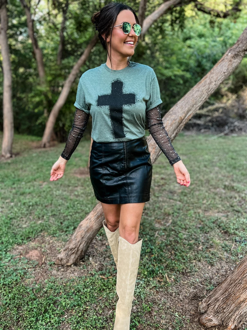 GREEN CROSS SUPER SOFT GRAPHIC TEE-Sissy Boutique-Sissy Boutique