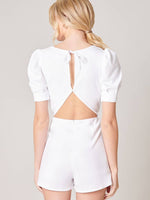 OF THE ESSENCE BACK CUTOUT WHITE ROMPER-Sugarlips-Sissy Boutique