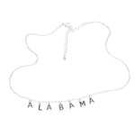 ALABAMA SILVER LETTER NECKLACE-Emerson Street Clothing Co Collegiate Shop-Sissy Boutique