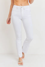 White High Rise Skinny Flares with Raw Hem Just USA