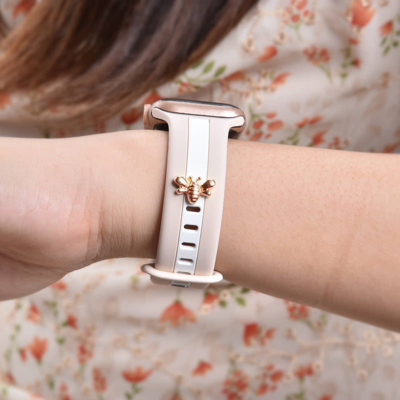 APPLE WATCH SILICONE BAND WITH HONEY BEE CHARM STUD-ShopTrendsNow-Sissy Boutique