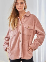 MAUVE SHEARLING SHACKET-Sissy Boutique-Sissy Boutique