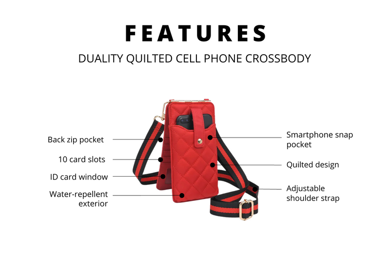 Buy Duality - Quilted Cell Phone Crossbody-Red Online