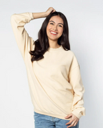 Ivory Corded Crew Sweatshirt/Pullover Sissy Boutique