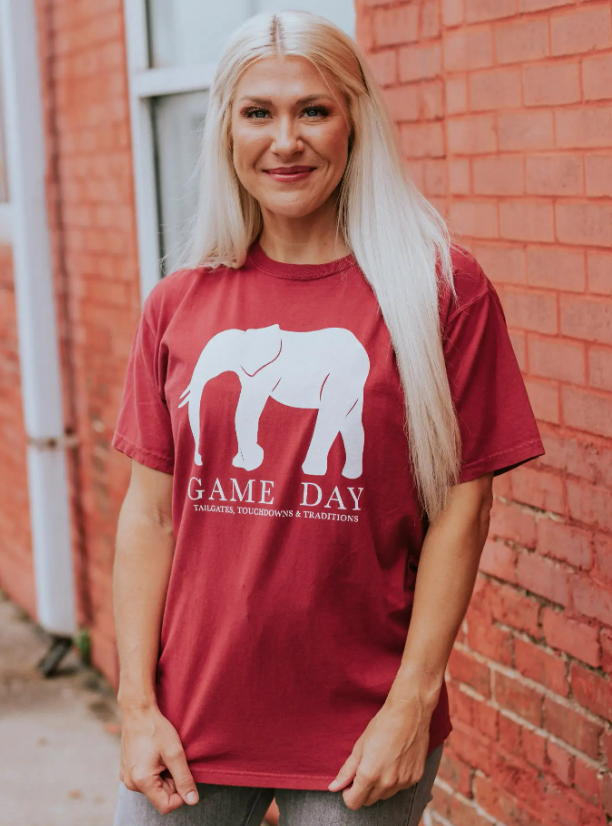 GAME DAY TUSCALOOSA TRADITIONS ALABAMA ELEPHANT TEE!-Sissy Boutique-Sissy Boutique