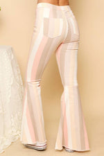 PASTEL MULTICOLORED STRIPED FLARED JEANS-Sissy Boutique-Sissy Boutique