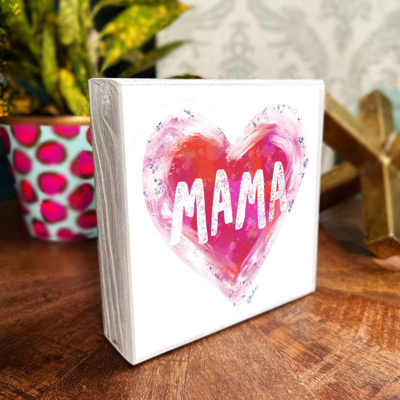 AUDRA STYLE | MAMA WOOD BLOCK 3.5"X3.5"-Audra Style-Sissy Boutique