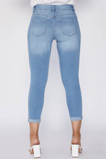 MISSY PETITE ROYALTY FOR ME "HIDE YOUR MUFFIN TOP" 2 BUTTON ANKLE JEAN WITH ROLLED CUFF-Royalty For Me-Sissy Boutique