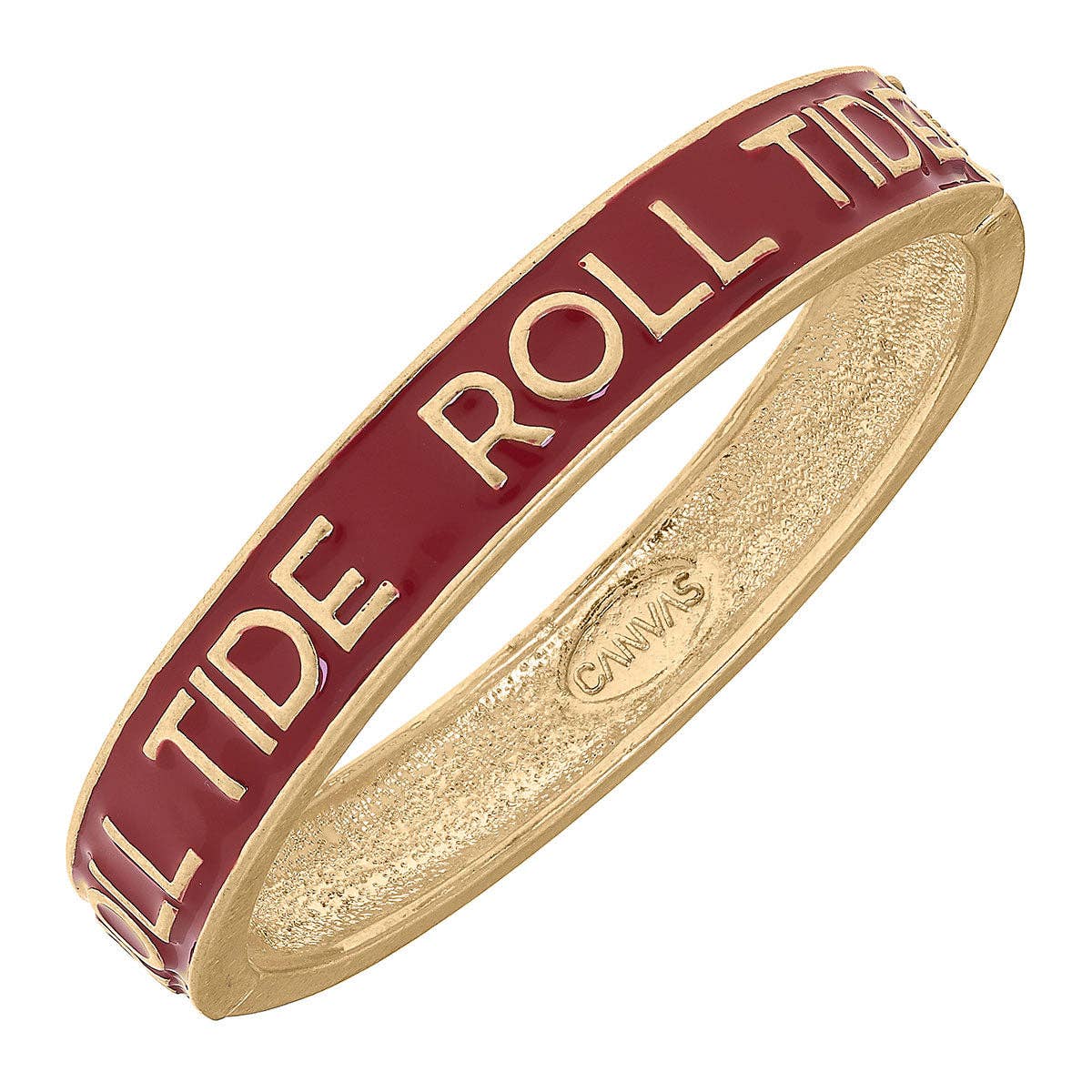 ALABAMA CRIMSON TIDE ENAMEL HINGE BANGLE IN CRIMSON | CANVAS Style