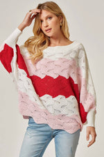 Pink and Red Color Block Oversized Cozy Sweater Andrée by Unit