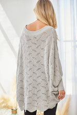 Oversized Dolman Sleeves Light Grey Sweater-Andrée by Unit-Sissy Boutique