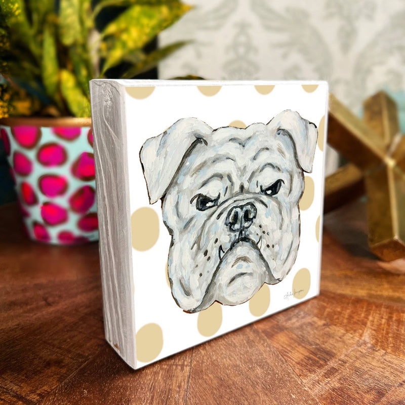 AUDRA STYLE | SMALL BULLDOG WOOD BLOCK 3.5" X 3.5"-Audra Style-Sissy Boutique