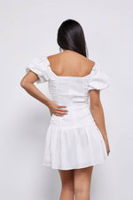 WHITE PUFF SLEEVE DRESS-Do + Be Collection-Sissy Boutique