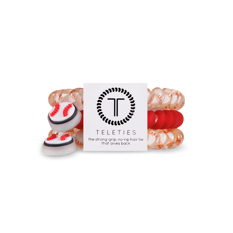 Baseball - Small Spiral Hair Coils, Hair Ties, 3-pack-TELETIES-Sissy Boutique