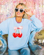 White With Cherry And Bow Sweatshirt-Bash-Sissy Boutique
