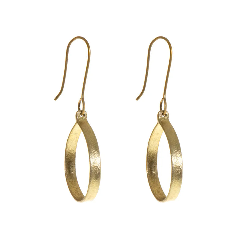 Ruthi Round Small Brushed Gold Earrings Sissy Boutique