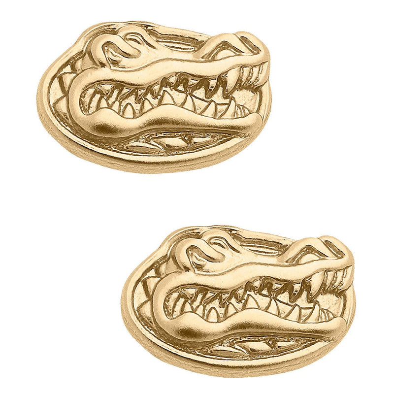 FLORIDA GATOR 24K GOLD PLATED STUD EARRINGS-CANVAS Style-Sissy Boutique